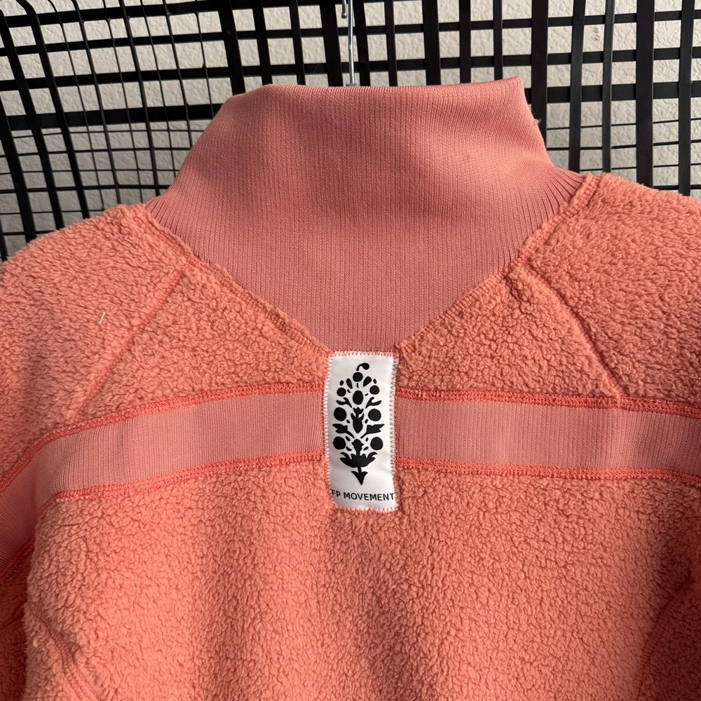 Free people ready set rib fleece pullover frosted peach - Picture 7 of 8